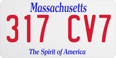 MA license plate 317CV7