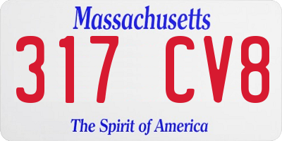 MA license plate 317CV8