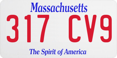 MA license plate 317CV9