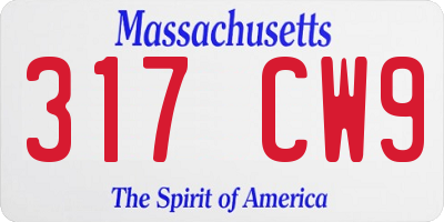 MA license plate 317CW9