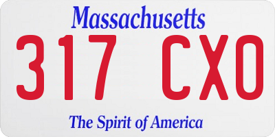 MA license plate 317CX0