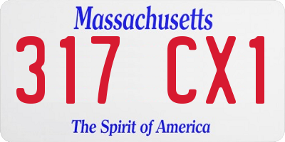 MA license plate 317CX1
