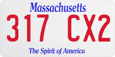 MA license plate 317CX2