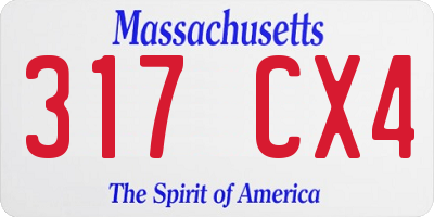 MA license plate 317CX4