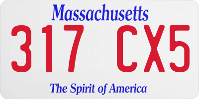 MA license plate 317CX5