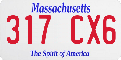 MA license plate 317CX6
