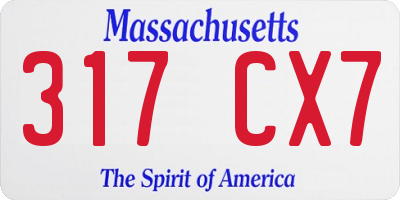 MA license plate 317CX7