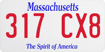 MA license plate 317CX8