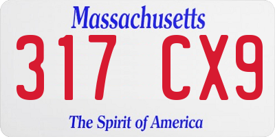 MA license plate 317CX9