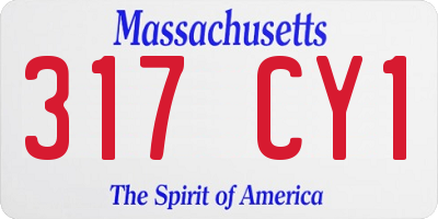 MA license plate 317CY1