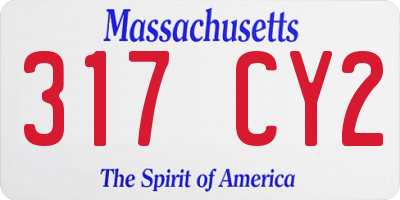 MA license plate 317CY2