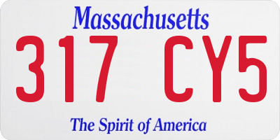 MA license plate 317CY5