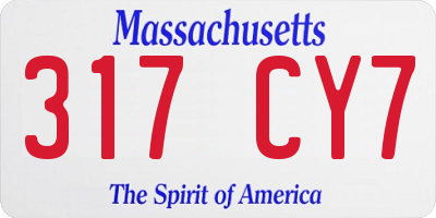 MA license plate 317CY7
