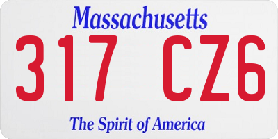 MA license plate 317CZ6