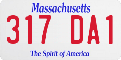 MA license plate 317DA1