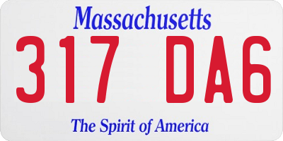 MA license plate 317DA6