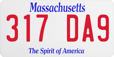 MA license plate 317DA9