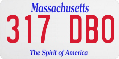 MA license plate 317DB0