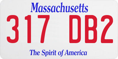 MA license plate 317DB2