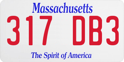 MA license plate 317DB3