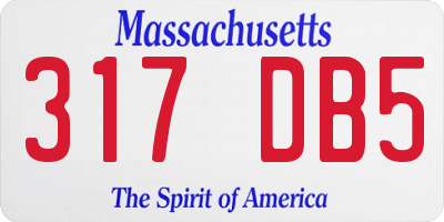 MA license plate 317DB5
