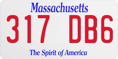 MA license plate 317DB6