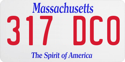 MA license plate 317DC0