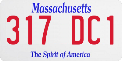 MA license plate 317DC1