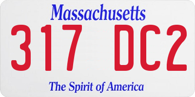 MA license plate 317DC2