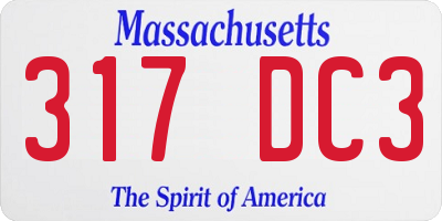 MA license plate 317DC3