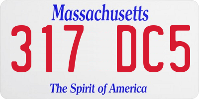 MA license plate 317DC5