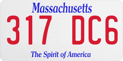 MA license plate 317DC6