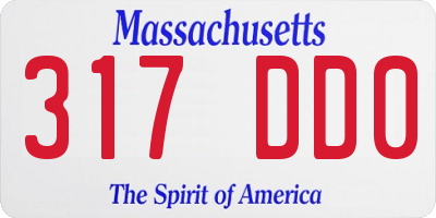 MA license plate 317DD0