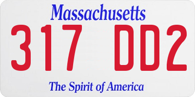 MA license plate 317DD2