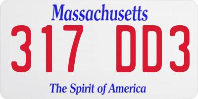 MA license plate 317DD3