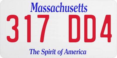 MA license plate 317DD4