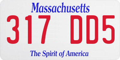 MA license plate 317DD5