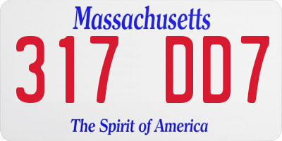 MA license plate 317DD7