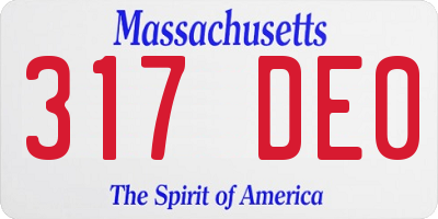 MA license plate 317DE0