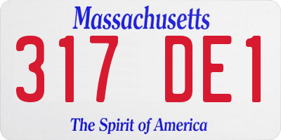 MA license plate 317DE1