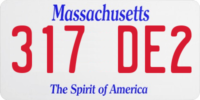 MA license plate 317DE2