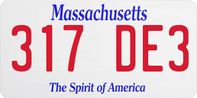 MA license plate 317DE3