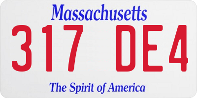 MA license plate 317DE4