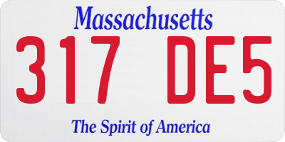MA license plate 317DE5