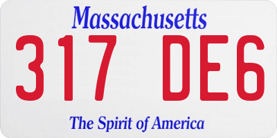 MA license plate 317DE6