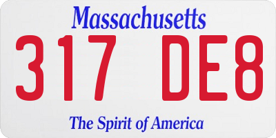 MA license plate 317DE8