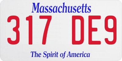 MA license plate 317DE9