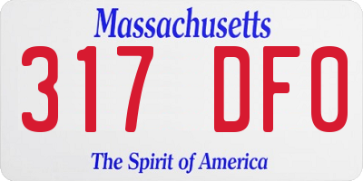 MA license plate 317DF0