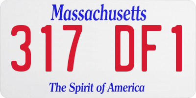 MA license plate 317DF1
