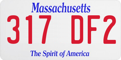 MA license plate 317DF2
